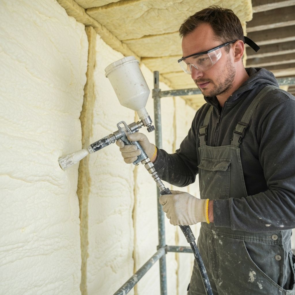 EcoFoam professional at work - spray foam insulation